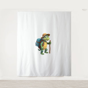 Funny Turtle Hiking Graphic Camping Lover Adventur Tapestry