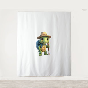 Funny Turtle Hiking Graphic Camping Lover Adventur Tapestry
