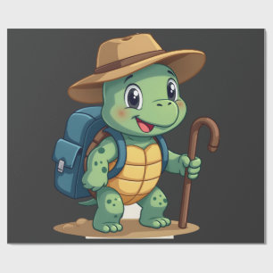 Funny Turtle Hiking Graphic Camping Lover Adventur Wrapping Paper