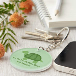 Funny Turtle I’m the Turtle Who Beat the Rabbit Key Ring