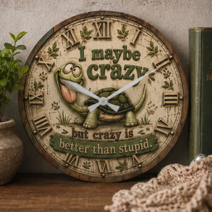 Funny Turtle Large Clock