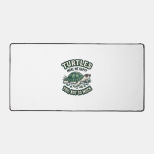 Funny Turtle Make Me Happy Vintage Desk Mat