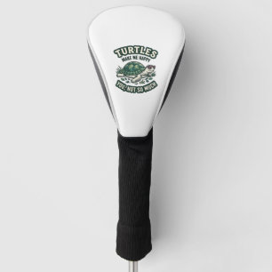 Funny Turtle Make Me Happy Vintage Golf Head Cover