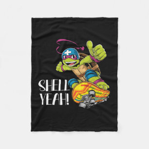 Funny Turtle On Skateboard With Shell Yeah Skatebo Fleece Blanket