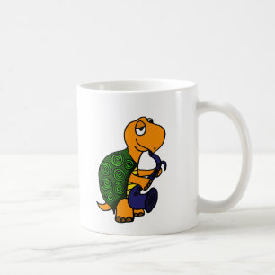 Funny Turtle Playing a Saxophone Coffee Mug