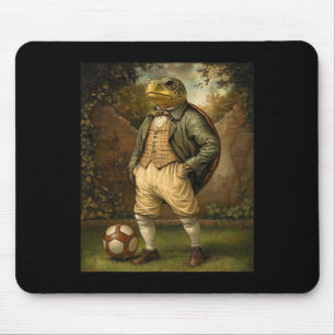 Funny Turtle Playing Soccer Graphic Weird Turtle  Mouse Pad