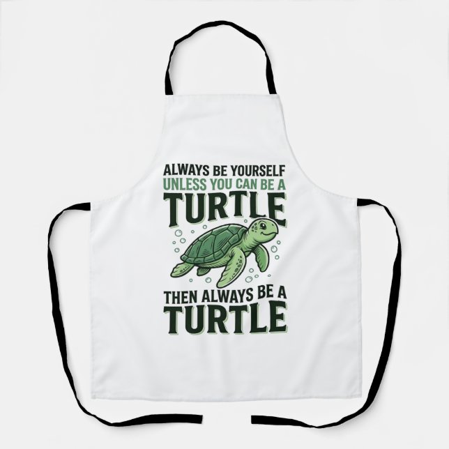 Funny Turtle Quote Vintage Engraving Design_1 Apron (Front)