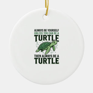 Funny Turtle Quote Vintage Engraving Design_1 Ceramic Ornament