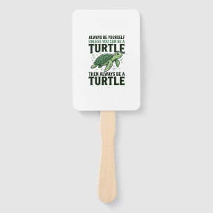 Funny Turtle Quote Vintage Engraving Design_1 Hand Fan