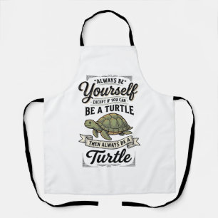 Funny Turtle Quote Vintage Engraving Design (2)_1 Apron