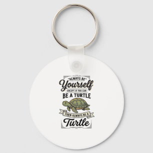 Funny Turtle Quote Vintage Engraving Design (2)_1 Key Ring