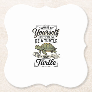 Funny Turtle Quote Vintage Engraving Design (2)_1 Paper Coaster