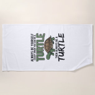 Funny Turtle Quote Vintage Vector Design_1 Beach Towel