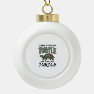 Funny Turtle Quote Vintage Vector Design_1 Ceramic Ball Christmas Ornament