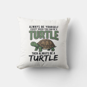 Funny Turtle Quote Vintage Vector Design_1 Cushion