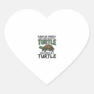 Funny Turtle Quote Vintage Vector Design_1 Heart Sticker