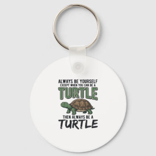 Funny Turtle Quote Vintage Vector Design_1 Key Ring