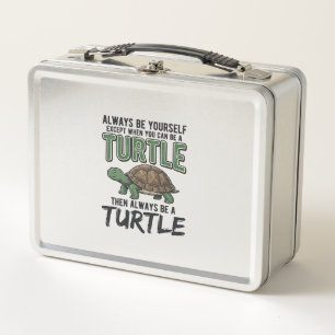 Funny Turtle Quote Vintage Vector Design_1 Metal Lunch Box