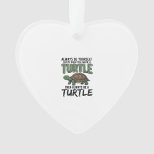 Funny Turtle Quote Vintage Vector Design_1 Ornament