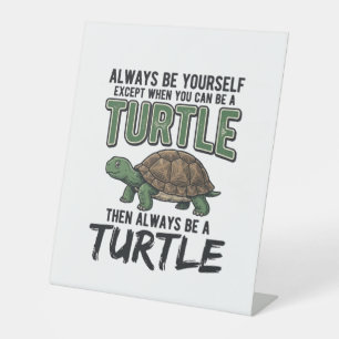 Funny Turtle Quote Vintage Vector Design_1 Pedestal Sign