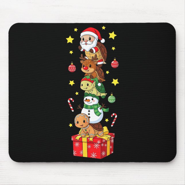 Funny Turtle Santa Elf Snowman Christmas Boys Girl Mouse Pad (Front)