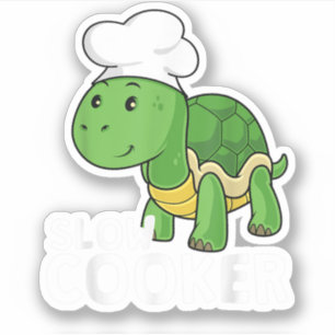 Funny Turtle Slow Cooker Chef Cooking Tortoise