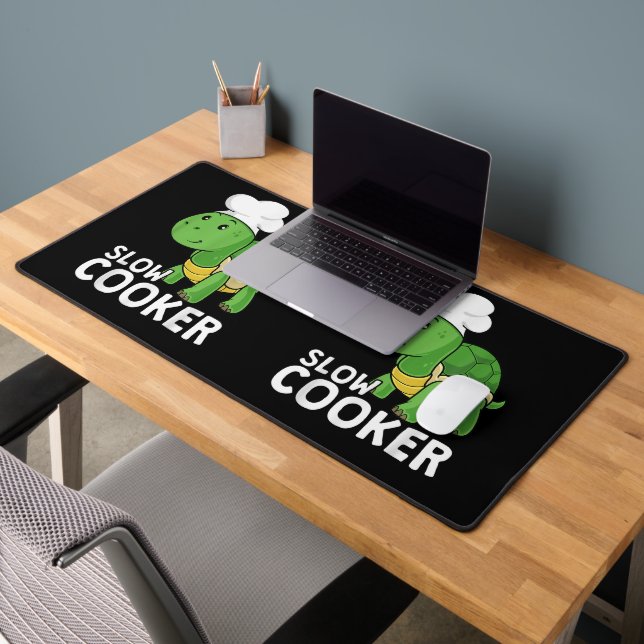 Funny Turtle Slow Cooker Chef Cooking Tortoise Desk Mat (Office 2)