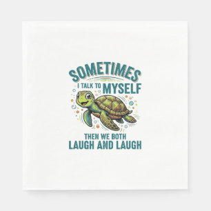 Funny Turtle Talking To Myself Vintage Shirt Desig Napkin