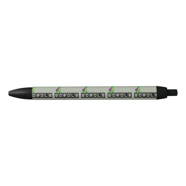 Funny Turtle Wordle Word Game Cartoon Black Ink Pen (Front)