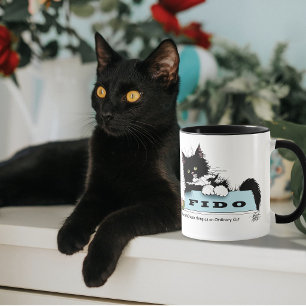 Funny Tuxedo Cat Dog's Bowl Purple Mug