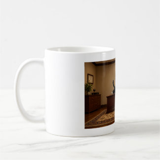Funny Tuxedo Cat Knocking Over a Vase | Chaos Coffee Mug