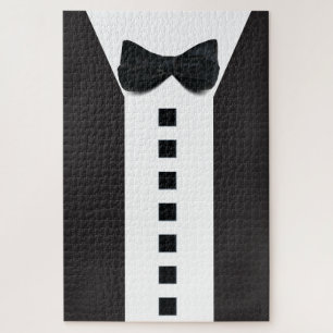 Funny Tuxedo 🎩 Cute Minimalist Elegance Jigsaw Puzzle
