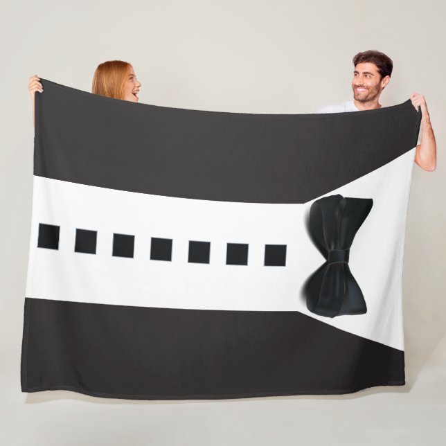 Funny Tuxedo 🎩 Minimalist Elegant  Fleece Blanket (In Situ)