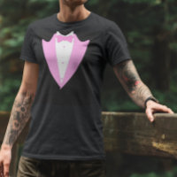 Funny Tuxedo Vest Formal Pink Tie