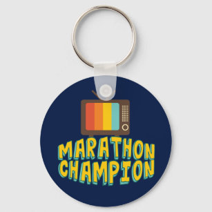 Funny TV Marathon Champion Key Ring