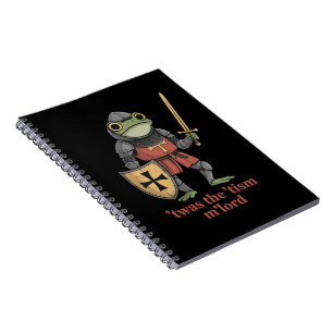 Funny T'was The 'Tism M'Lord Mediaeval Knight Frog Notebook