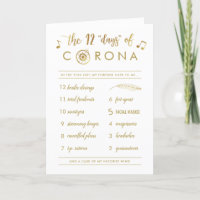 Funny Twelve Days of Corona Christmas Gold White