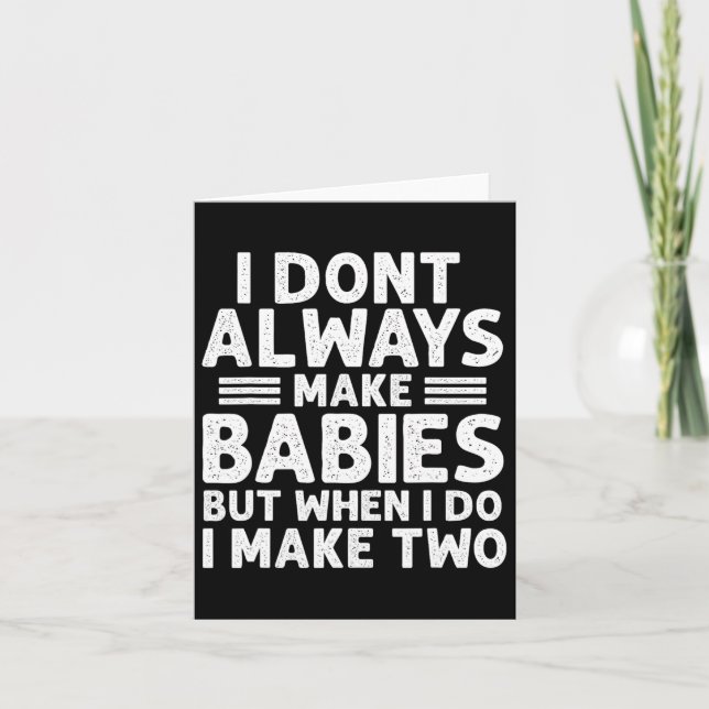 Funny Twin Fathers Day Ba1  Card (Front)