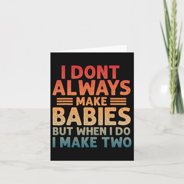 Funny Twin Fathers Day Ba2  Card (Front)
