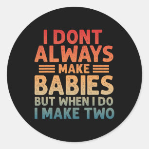 Funny Twin Fathers Day Ba2 Classic Round Sticker