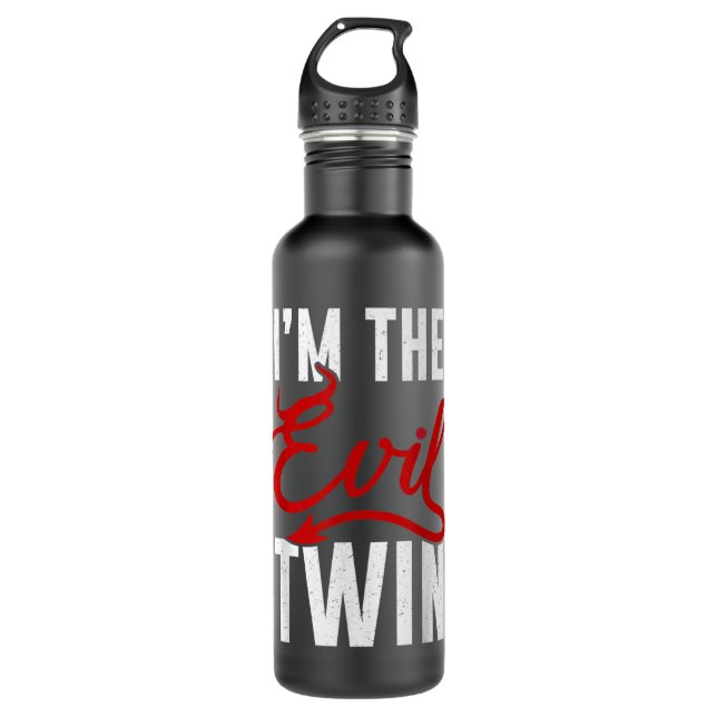Funny Twin Gift For Evil Kids Boys Girls Cool Matc 710 Ml Water Bottle (Front)