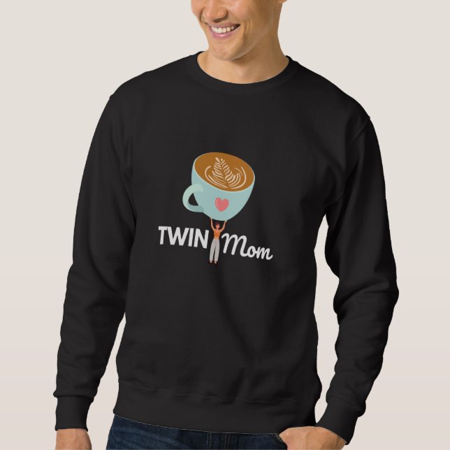 FUNNY TWIN MOM OUTFIT IDEA MOMMY OR MAMA WHO LOVES SWEATSHIRT (Front)