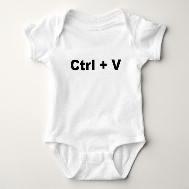 Funny TWINS Design--- Ctrl + V (Paste)  (2 of 2) Baby Bodysuit (Front)