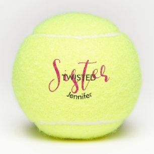 Funny Twisted Sister Name Typography Gift Tennis Balls