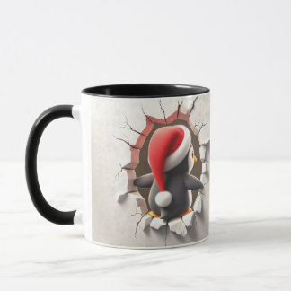 Funny Two-Sided Penguin Christmas Mug