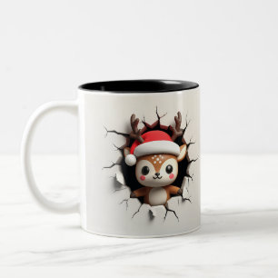 Funny Two-Sided Reindeer Christmas Mug