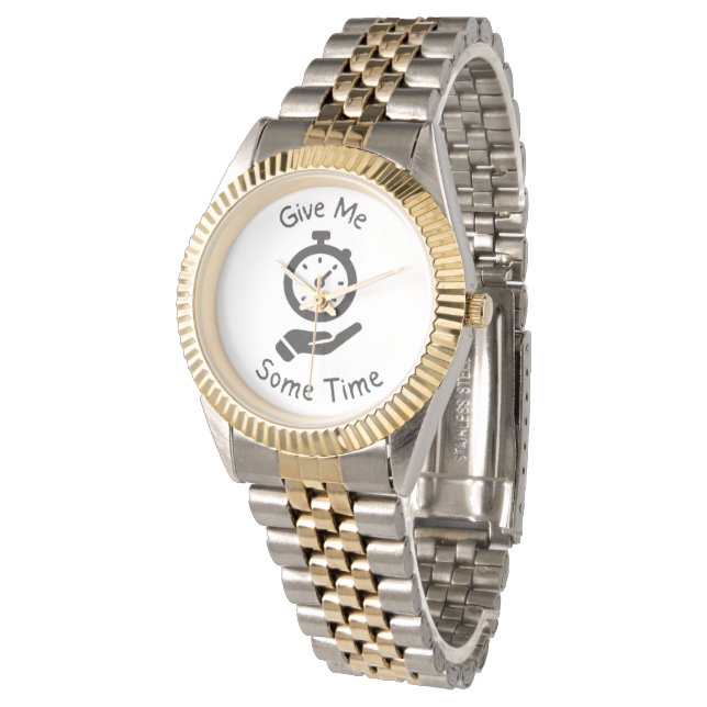 Funny Two-Tone Anniversary Watch - Give Me Some (Angled)