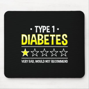 Funny Type 1 Diabetes One Star Humour Mouse Pad