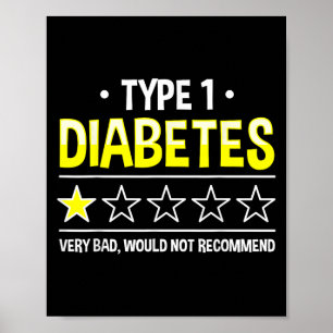 Funny Type 1 Diabetes One Star Humour Poster