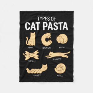 Funny Types Of Cat Pasta Cute Kawaii Cat Lover Men Fleece Blanket